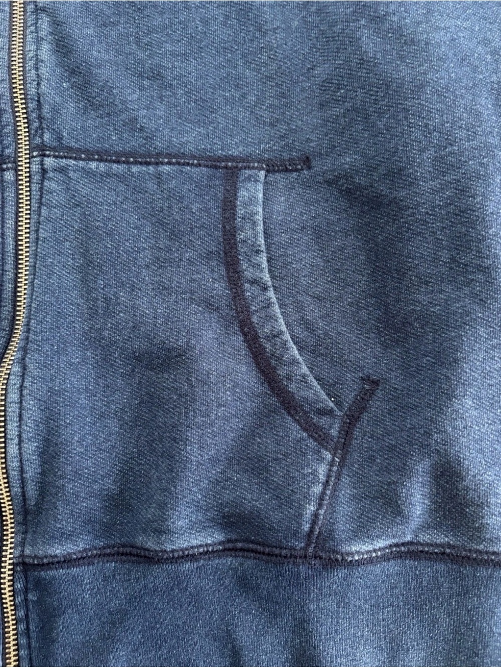 Levi’s Hoodie Full Zip Sweater Size XL Denim Print Chest Logo Sweatshirt - Picture 4 of 8